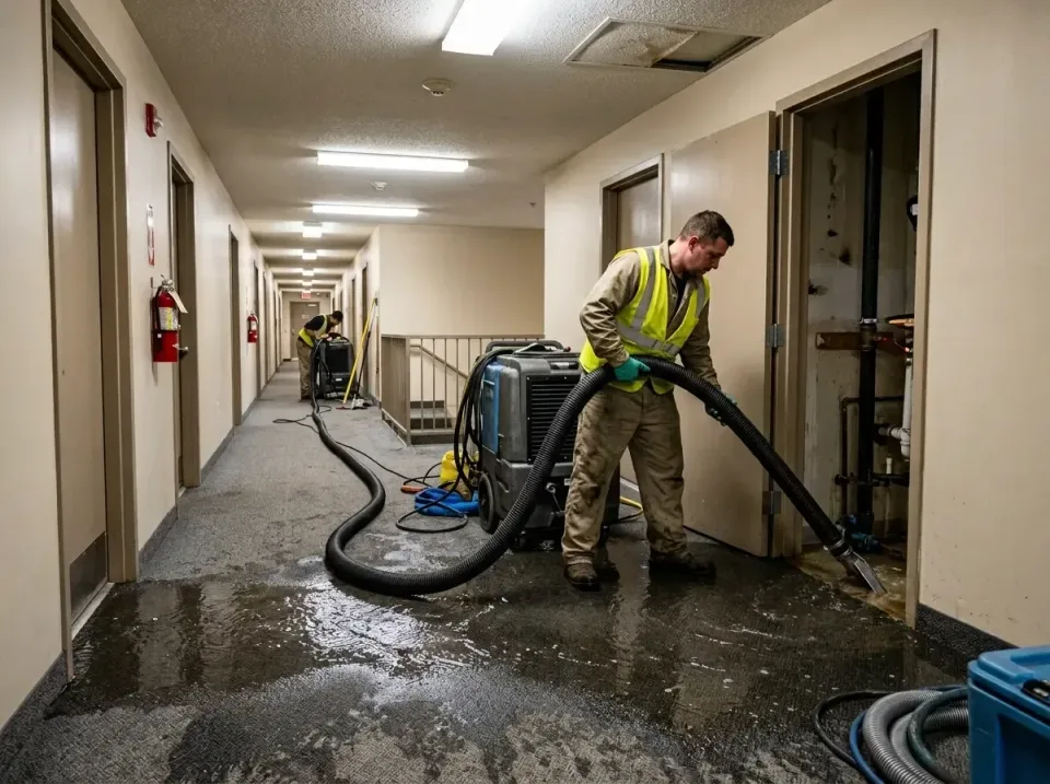 multi-unit-apartment-hallway-f-005 — frequently asked questions, Emergency Burst Pipe Water Extraction & Removal in Brittany…